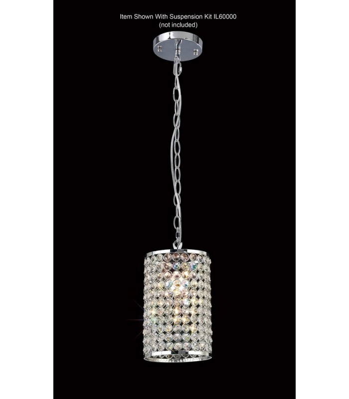 Cylinder SHADE ONLY Polished Chrome, Crystal - 6