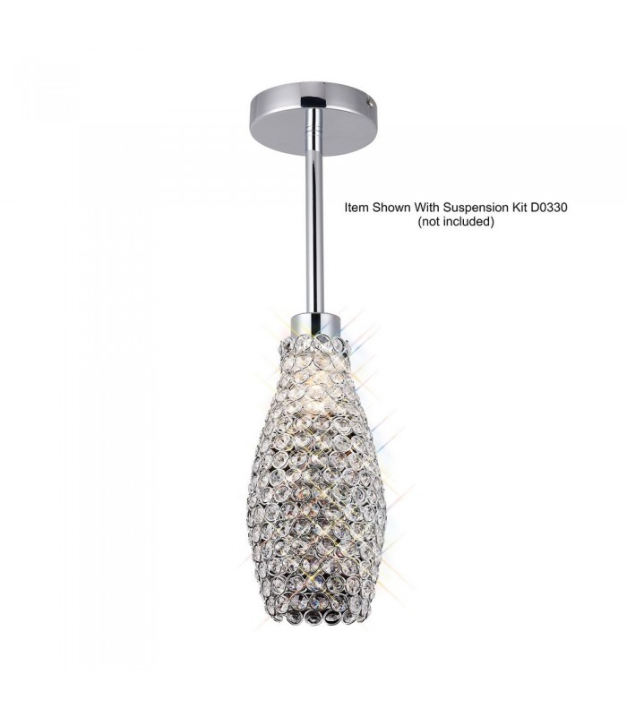 Crystal Drum SHADE ONLY Polished Chrome, Crystal - 5