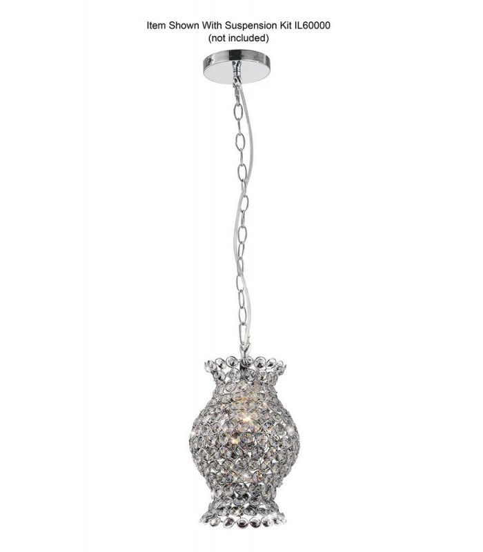 Crystal Vase SHADE ONLY Polished Chrome, Crystal - 4