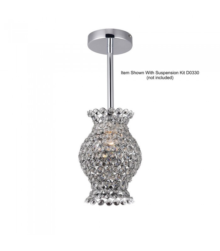 Crystal Vase SHADE ONLY Polished Chrome, Crystal - 5