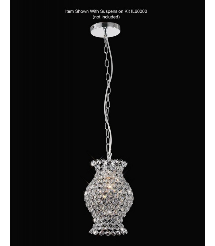 Crystal Vase SHADE ONLY Polished Chrome, Crystal - 7