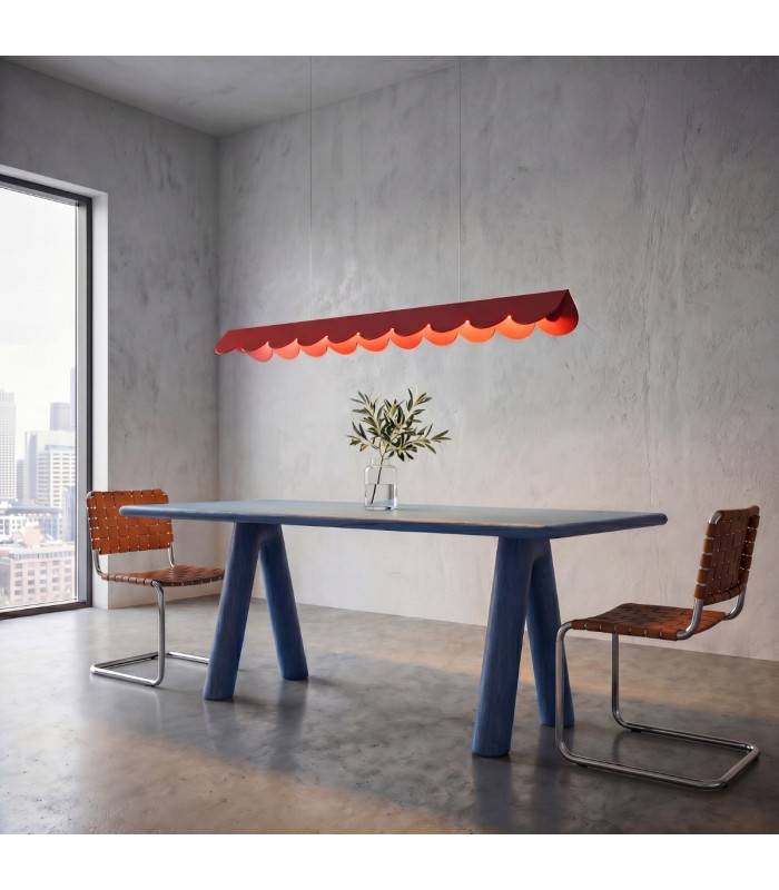 Biscuit 100cm LED Bar Pendant Ceiling Light Red 3000K-13