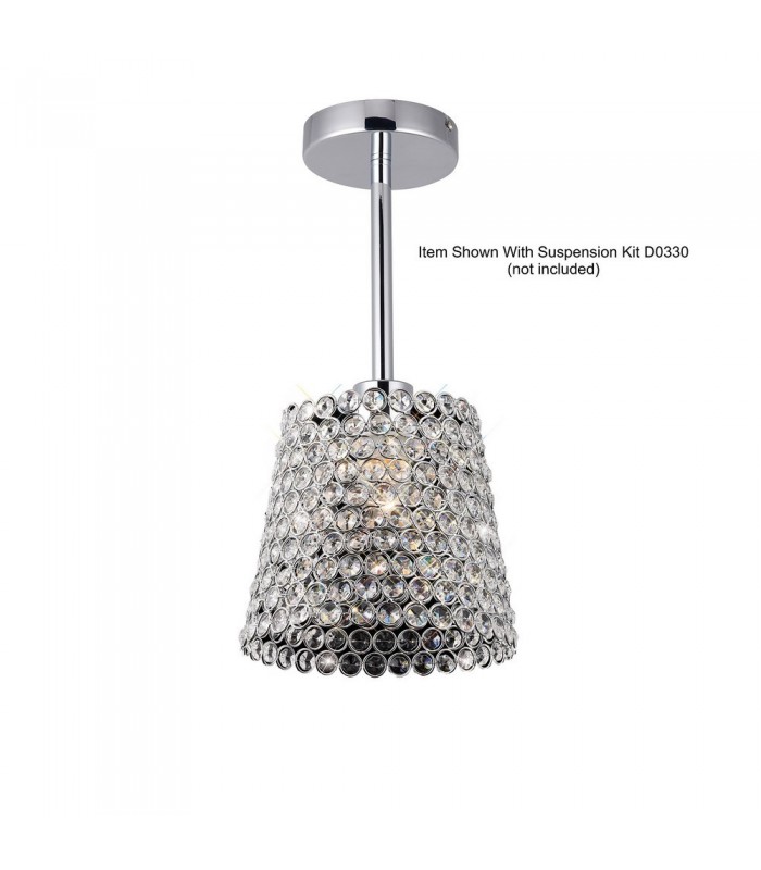 Crystal Lamp SHADE ONLY Polished Chrome, Crystal - 5