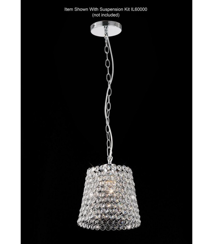 Crystal Lamp SHADE ONLY Polished Chrome, Crystal - 6