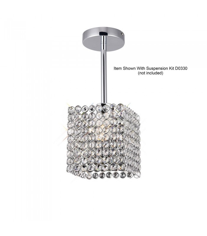 Crystal Square SHADE ONLY Polished Chrome, Crystal - 5