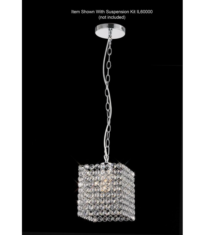 Crystal Square SHADE ONLY Polished Chrome, Crystal - 6