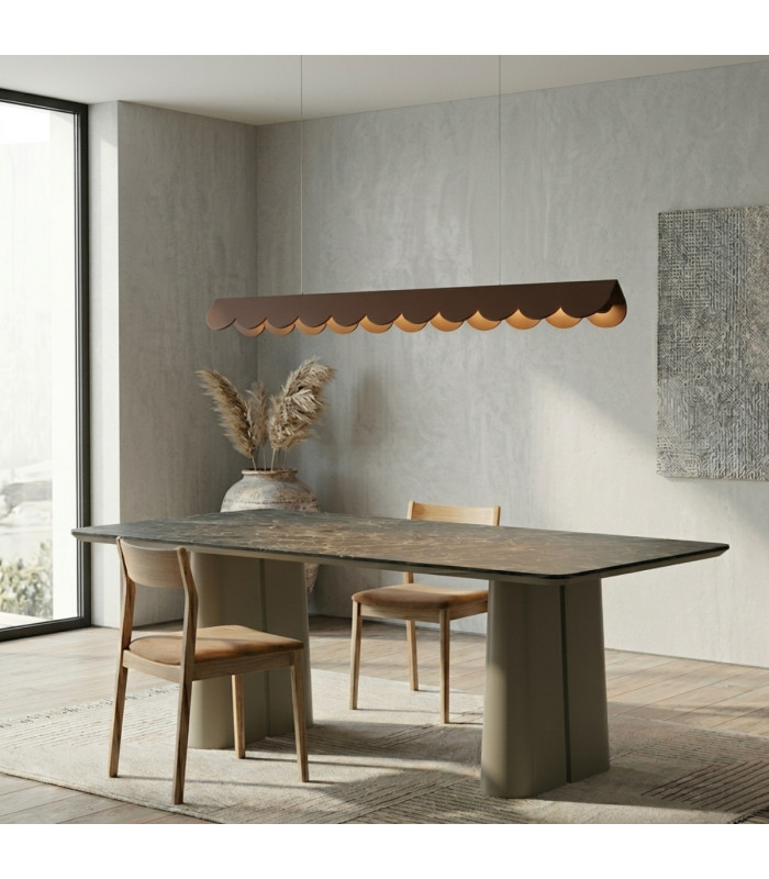 Biscuit 100cm LED Bar Pendant Ceiling Light Brown 4000K-13