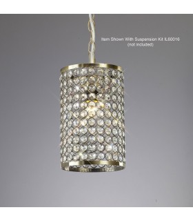 Crystal Cylinder SHADE ONLY Antique Brass, Crystal - 2