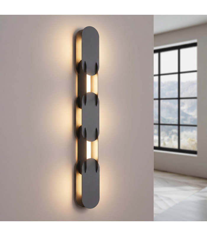 Chain Integrated LED Wall Lamp Black 3000K-3