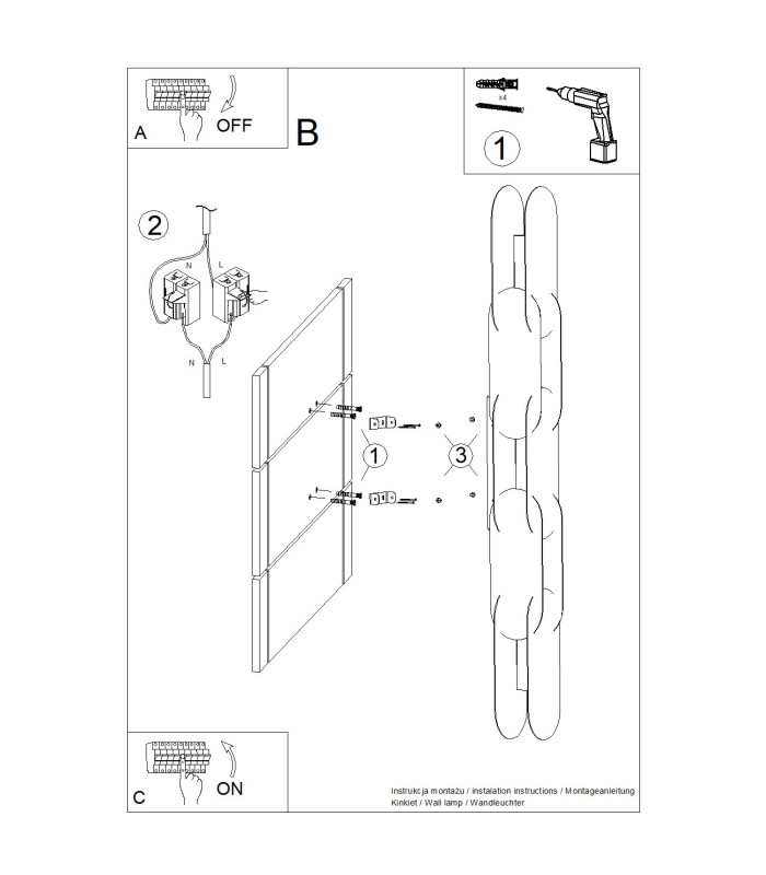 Chain Integrated LED Wall Lamp Peach 3000K-7