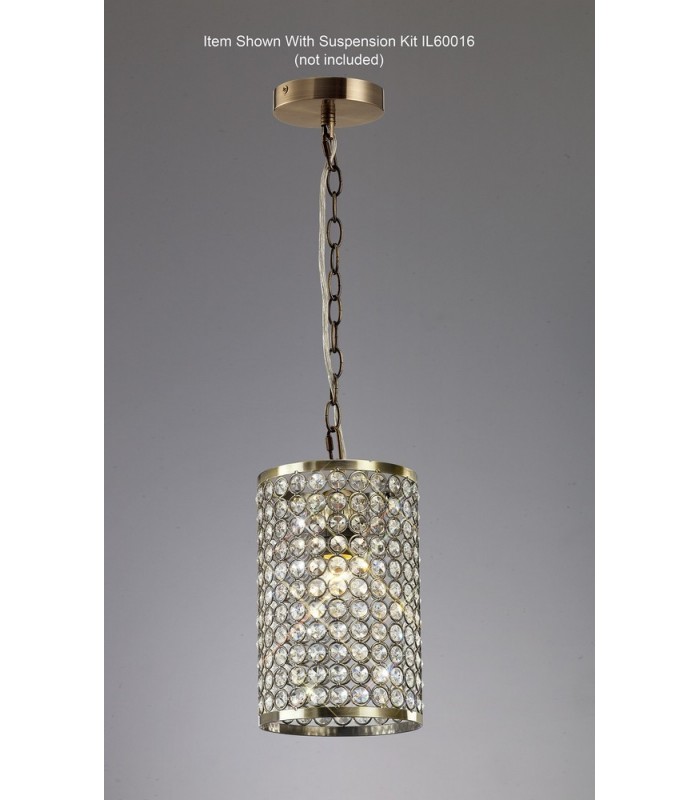 Crystal Cylinder SHADE ONLY Antique Brass, Crystal - 5
