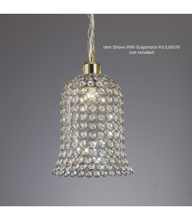 Crystal Bell SHADE ONLY Antique Brass, Crystal - 2