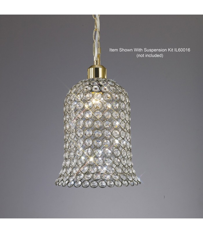 Crystal Bell SHADE ONLY Antique Brass, Crystal - 2