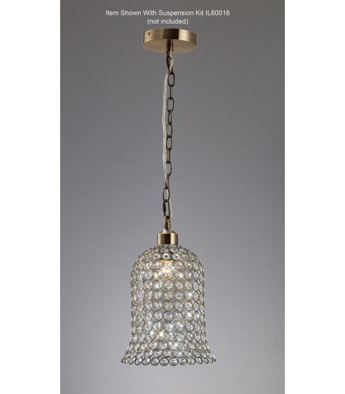 Crystal Bell SHADE ONLY Antique Brass, Crystal - 5