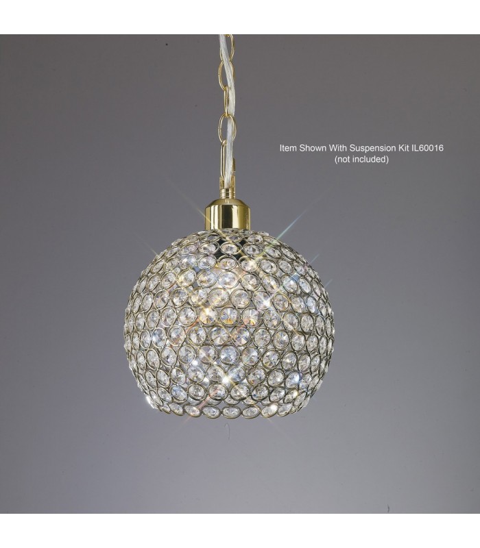Crystal Globe SHADE ONLY Antique Brass, Crystal - 2