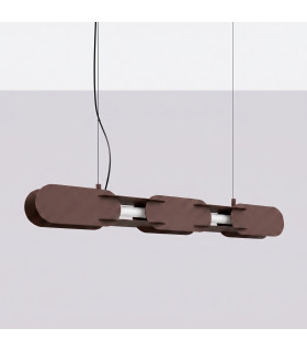 Chain 91cm LED Bar Pendant Ceiling Light Brown 3000K-2