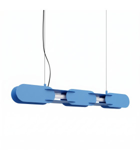 Chain 91cm LED Bar Pendant Ceiling Light Blue 3000K-1