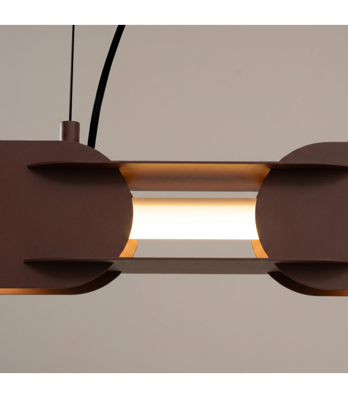 Chain 91cm LED Bar Pendant Ceiling Light Brown 3000K-4