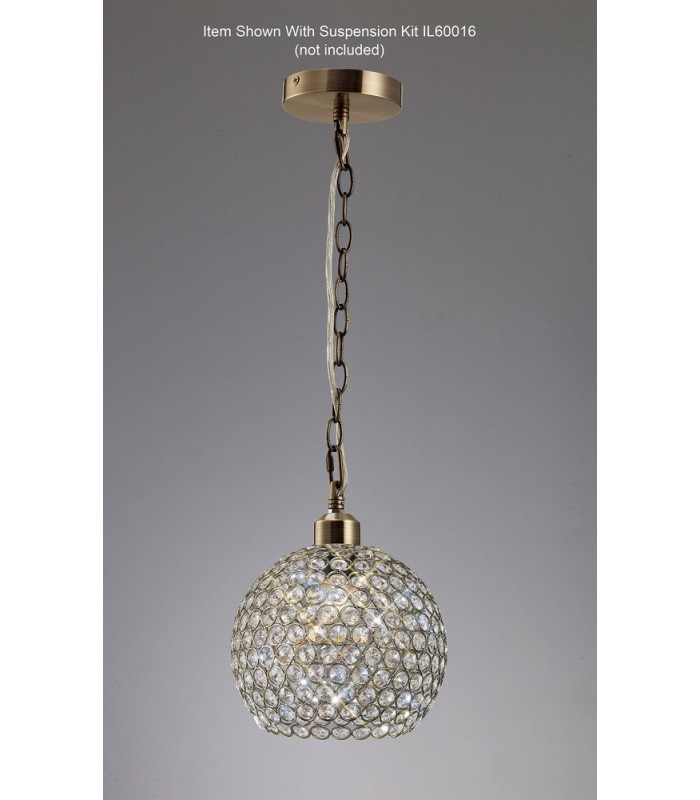 Crystal Globe SHADE ONLY Antique Brass, Crystal - 5