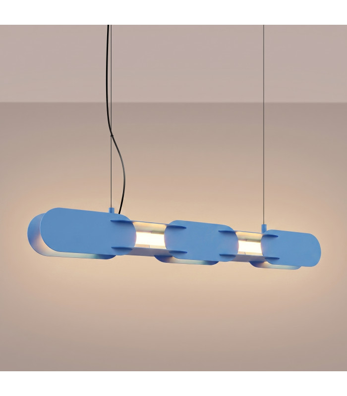 Chain 91cm LED Bar Pendant Ceiling Light Blue 3000K-3