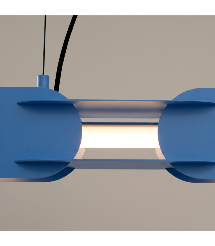 Chain 91cm LED Bar Pendant Ceiling Light Blue 3000K-4