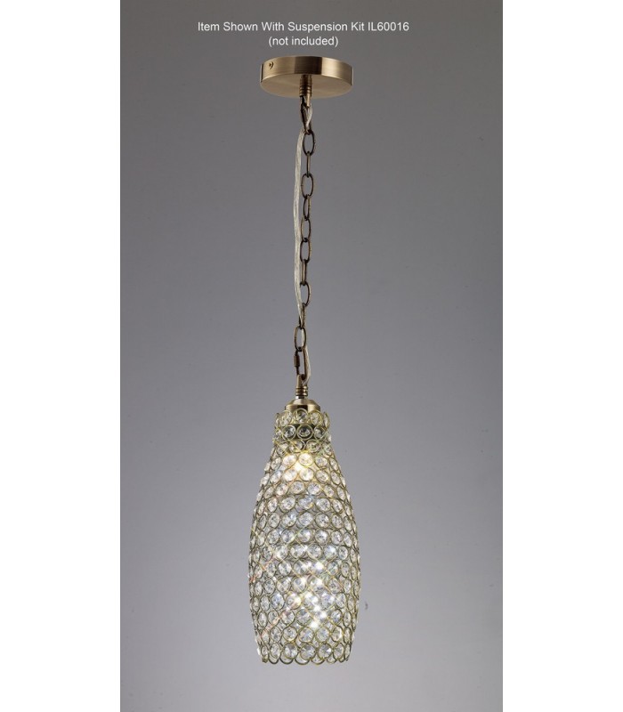 Crystal Drum SHADE ONLY Antique Brass, Crystal - 5