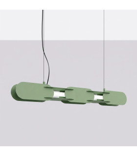 Chain 91cm LED Bar Pendant Ceiling Light Sage 3000K-2