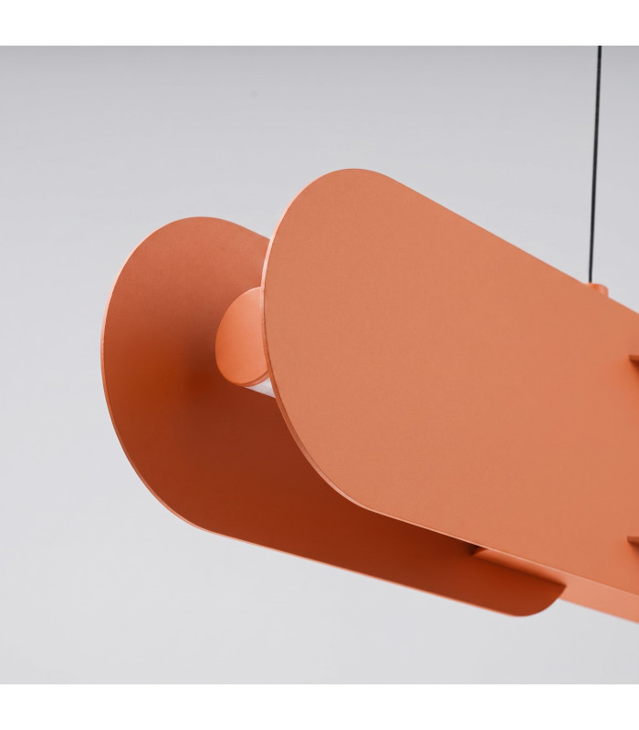 Chain 91cm LED Bar Pendant Ceiling Light Red Ochre 3000K-5