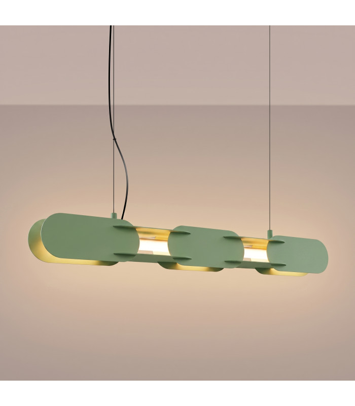 Chain 91cm LED Bar Pendant Ceiling Light Sage 3000K-3