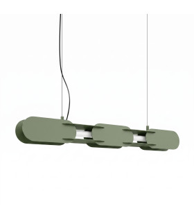 Chain 91cm LED Bar Pendant Ceiling Light Olive Green 3000K-1