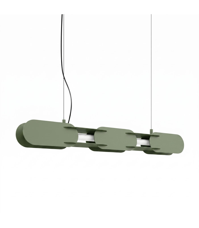 Chain 91cm LED Bar Pendant Ceiling Light Olive Green 3000K-1