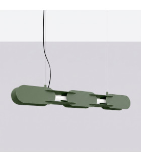 Chain 91cm LED Bar Pendant Ceiling Light Olive Green 3000K-2