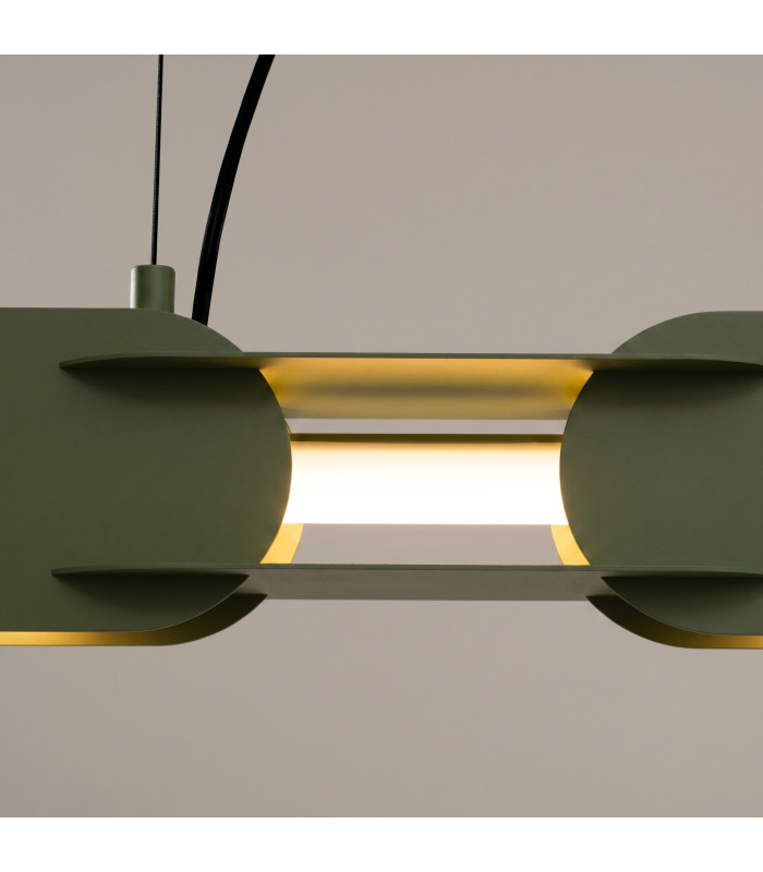 Chain 91cm LED Bar Pendant Ceiling Light Olive Green 3000K-4