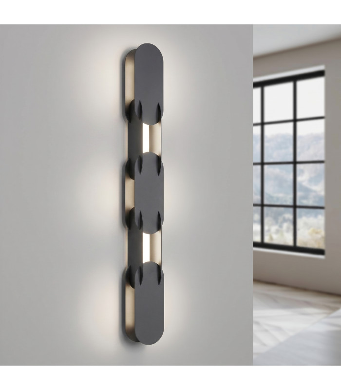 Chain Integrated LED Wall Lamp Black 4000K-3