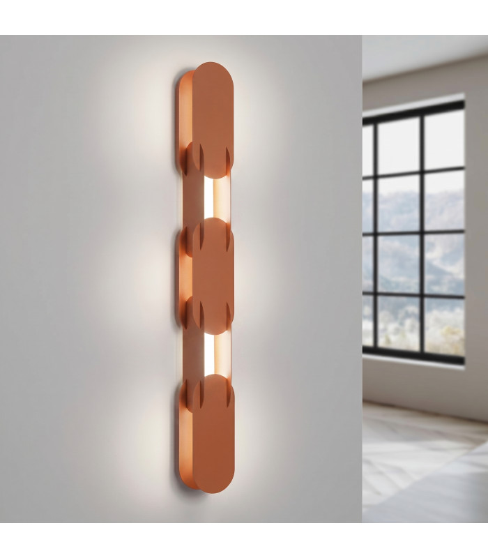 Chain Integrated LED Wall Lamp Red Ochre 4000K-3