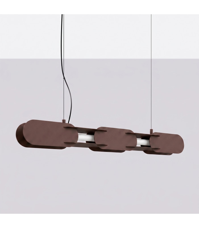 Chain 91cm LED Bar Pendant Ceiling Light Brown 4000K-2