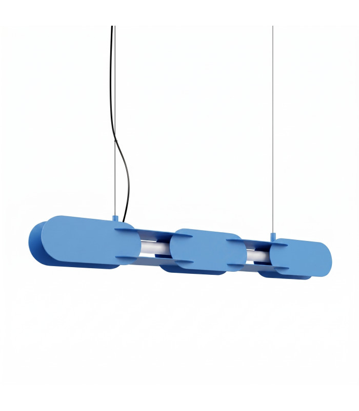 Chain 91cm LED Bar Pendant Ceiling Light Blue 4000K-1