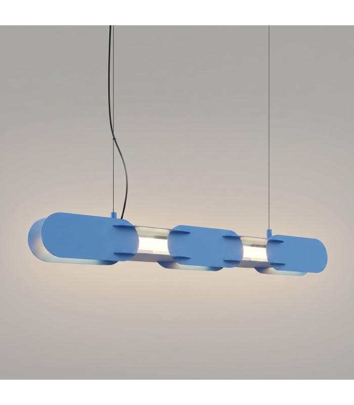 Chain 91cm LED Bar Pendant Ceiling Light Blue 4000K-3
