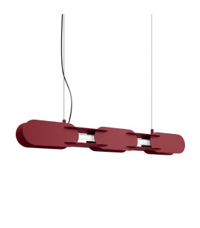 Chain 91cm LED Bar Pendant Ceiling Light Burgundy 4000K-1