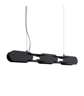 Chain 91cm LED Bar Pendant Ceiling Light Black 4000K-1