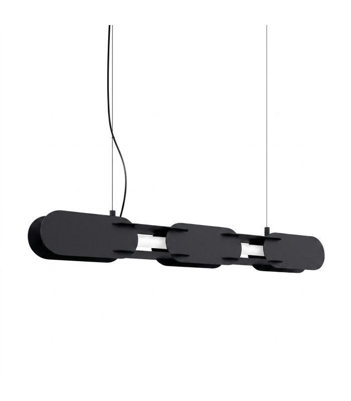 Chain 91cm LED Bar Pendant Ceiling Light Black 4000K-1
