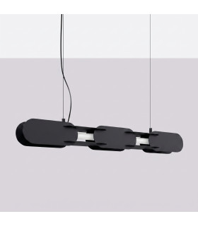 Chain 91cm LED Bar Pendant Ceiling Light Black 4000K-2