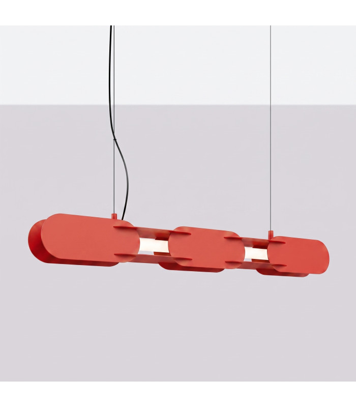 Chain 91cm LED Bar Pendant Ceiling Light Red 4000K-2