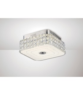 Square Flush Ceiling 18W 1050lm LED 4000K Polished Chrome, Crystal - 2
