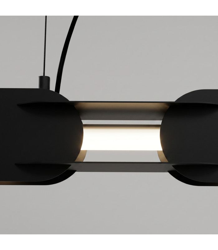 Chain 91cm LED Bar Pendant Ceiling Light Black 4000K-4