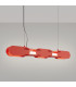 Chain 91cm LED Bar Pendant Ceiling Light Red 4000K-3