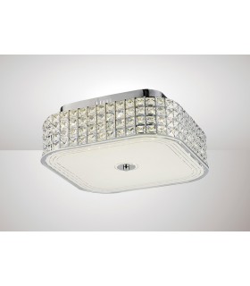 Square Flush Ceiling 30W 1450lm LED 4000K Polished Chrome, Crystal - 2