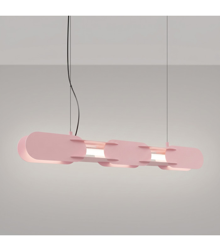 Chain 91cm LED Bar Pendant Ceiling Light Pink 4000K-3
