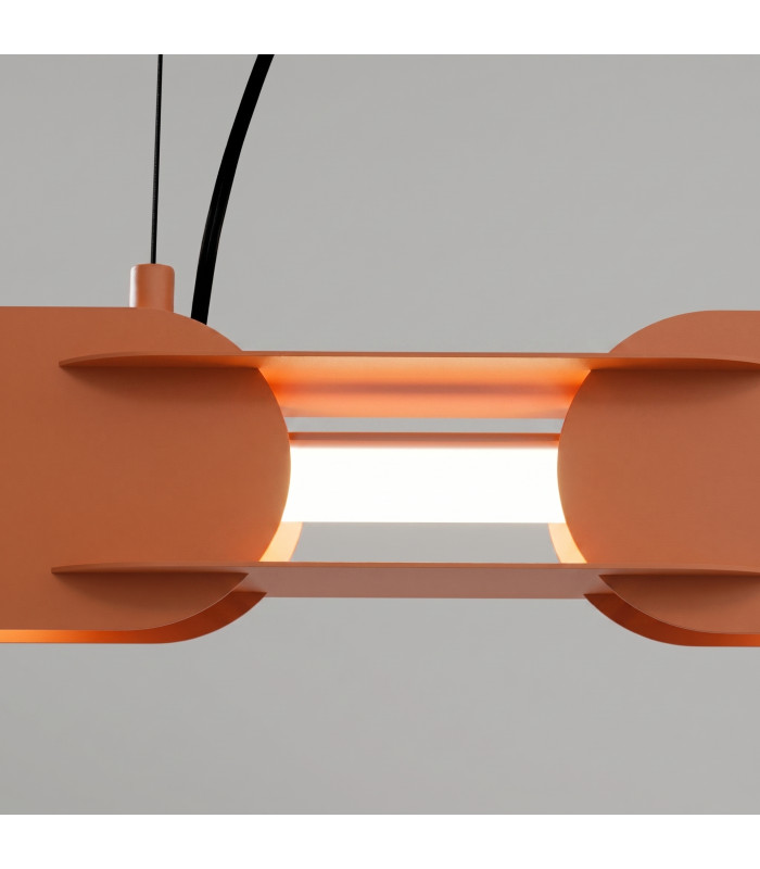 Chain 91cm LED Bar Pendant Ceiling Light Red Ochre 4000K-4