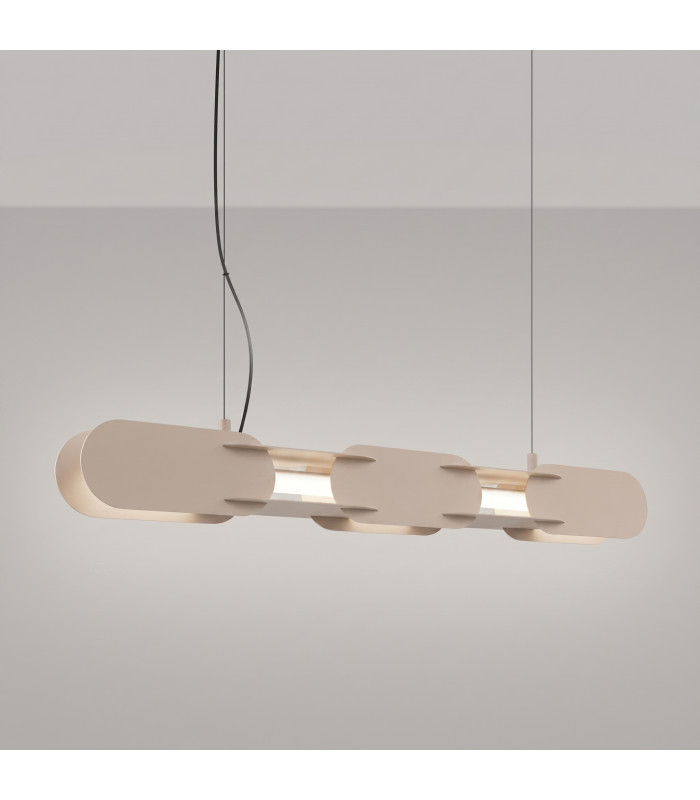 Chain 91cm LED Bar Pendant Ceiling Light Taupe 4000K-3